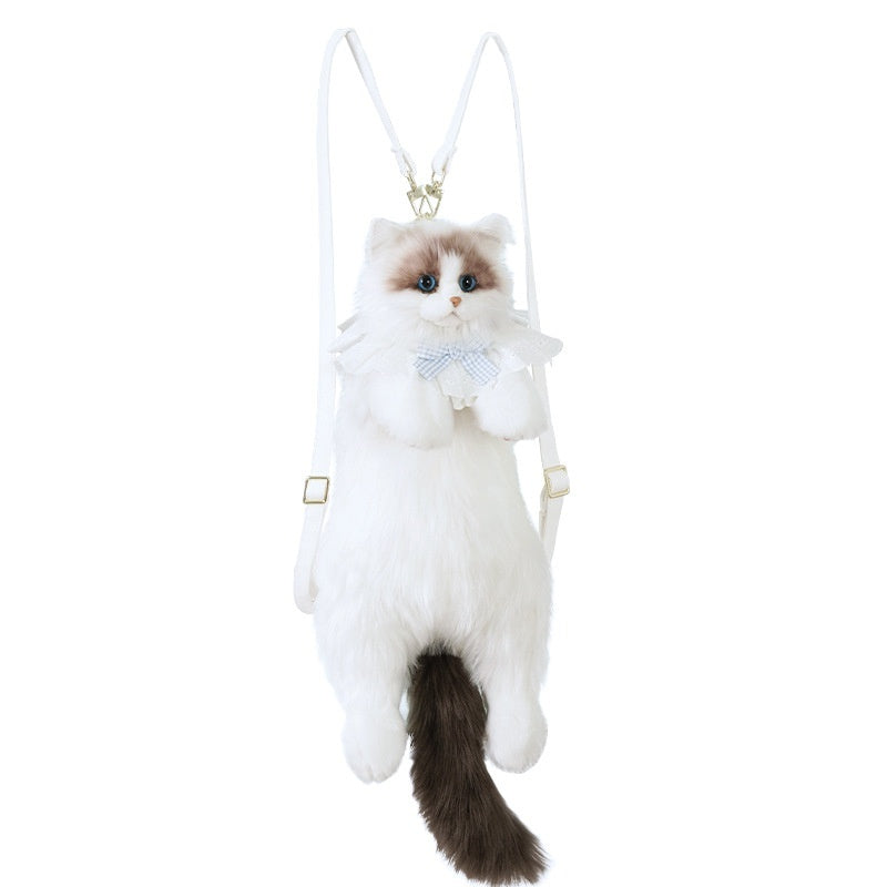 HKM-2219965 Charming Plush Ragdoll Cat Doll with Multifunctional Design in Soft Colors
