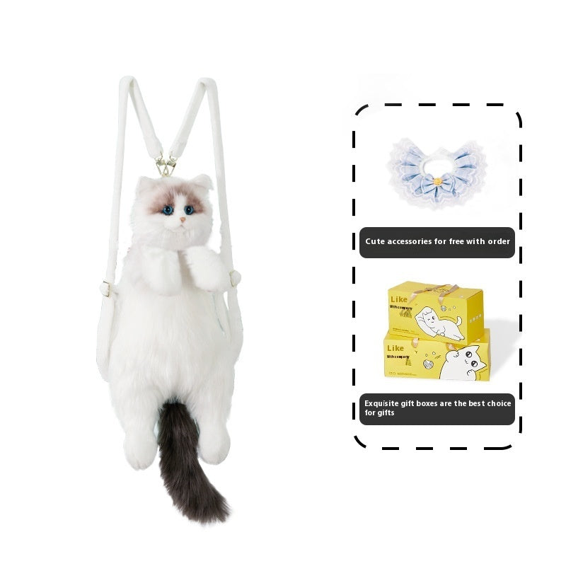 HKM-2219965 Charming Plush Ragdoll Cat Doll with Multifunctional Design in Soft Colors