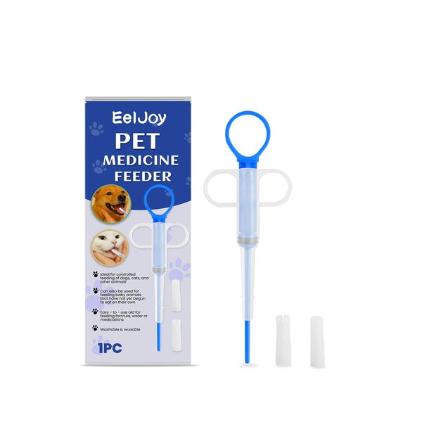 HKM-2221501 EELJOY Pet Medicine Feeder with Split and Round Heads - Durable PP and Silica Gel Construction