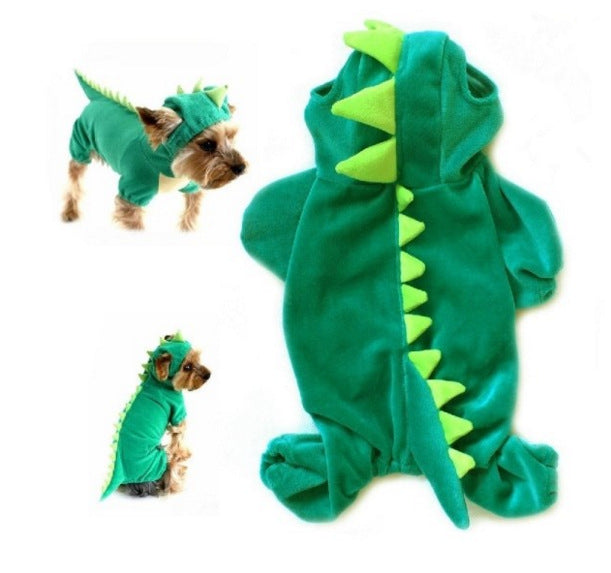 HKM-2221885 Dinosaur Halloween Costume for Medium and Small Dogs - Fun Teddy Bear Design