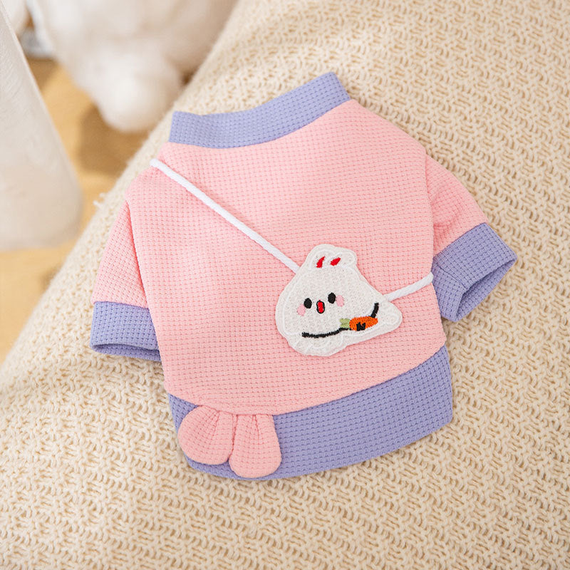 HKM-2222269 Cozy Cartoon Bear Pet Hoodie for Small Dogs - Lightweight & Stylish Pullover Design