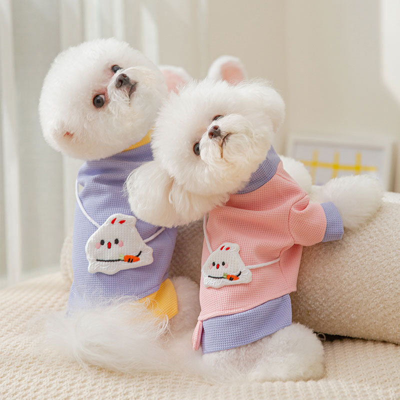 HKM-2222269 Cozy Cartoon Bear Pet Hoodie for Small Dogs - Lightweight & Stylish Pullover Design