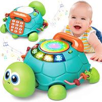 HKM-222227 Musical Turtle Crawling Toy for Infants and Toddlers, Engaging Educational Phone with Sounds