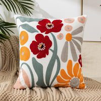 HKM-222227 Pastoral Floral Embroidered Cushion Cover 45x45CM - Nordic Style