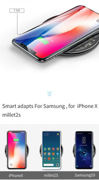 HKM-222291 Ultra-thin Portable Wireless Charger - Transparent Glass Fast Charging for Mobile Phones
