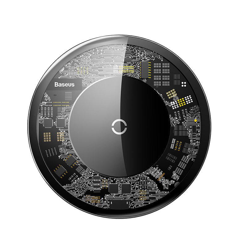 HKM-222291 Ultra-thin Portable Wireless Charger - Transparent Glass Fast Charging for Mobile Phones