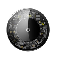 HKM-222291 Ultra-thin Portable Wireless Charger - Transparent Glass Fast Charging for Mobile Phones