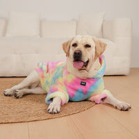 HKM-2223293 Multicolor Tie-Dye Rabbit Fur Dog Sweater in Sizes XL to 10XL