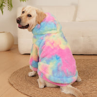 HKM-2223293 Multicolor Tie-Dye Rabbit Fur Dog Sweater in Sizes XL to 10XL