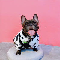 HKM-2224061 Cozy Black and White Rabbit Fur Dog Coat for Autumn and Winter - Small to XXL