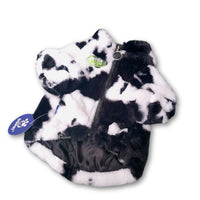 HKM-2224061 Cozy Black and White Rabbit Fur Dog Coat for Autumn and Winter - Small to XXL