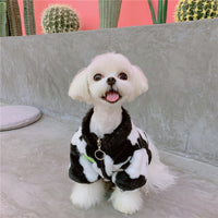HKM-2224061 Cozy Black and White Rabbit Fur Dog Coat for Autumn and Winter - Small to XXL
