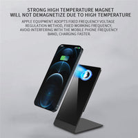 HKM-222483 Desktop Magnetic Wireless Charging Stand for Compatible iPhone Models – Black and Silver Options