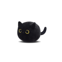 HKM-2224957 Fluffy Black Cat Plush Toy - Soft Stuffed Animal Cushion for Kids and Home Decor