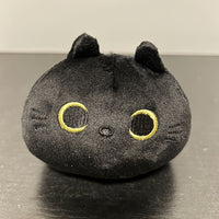 HKM-2224957 Fluffy Black Cat Plush Toy - Soft Stuffed Animal Cushion for Kids and Home Decor