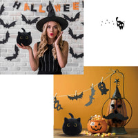 HKM-2224957 Fluffy Black Cat Plush Toy - Soft Stuffed Animal Cushion for Kids and Home Decor