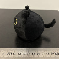 HKM-2224957 Fluffy Black Cat Plush Toy - Soft Stuffed Animal Cushion for Kids and Home Decor