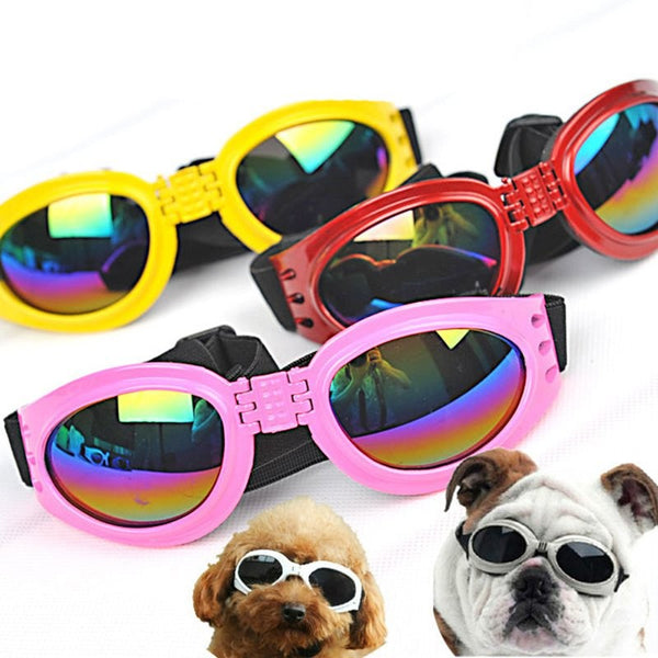 HKM-2225085 Foldable Medium Dog Sunglasses with UV Protection and Anti-Fog Design, Waterproof Goggles for Pets