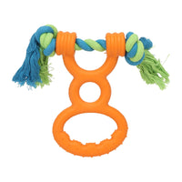 HKM-2226109 Durable Cotton Rope Dog Chew & Teething Ring with Soft Rubber for Dental Care and Interactive Play