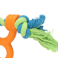 HKM-2226109 Durable Cotton Rope Dog Chew & Teething Ring with Soft Rubber for Dental Care and Interactive Play