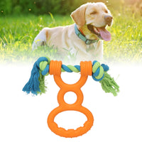HKM-2226109 Durable Cotton Rope Dog Chew & Teething Ring with Soft Rubber for Dental Care and Interactive Play