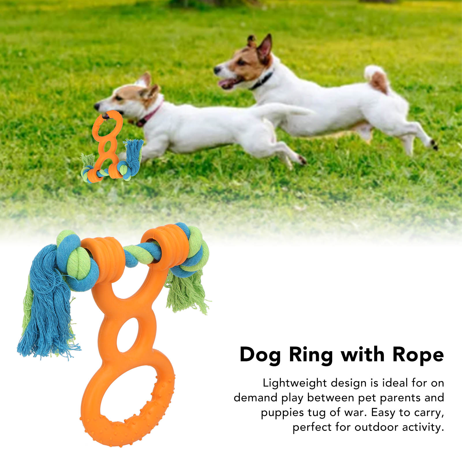 HKM-2226109 Durable Cotton Rope Dog Chew & Teething Ring with Soft Rubber for Dental Care and Interactive Play