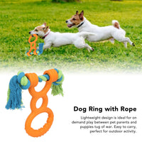 HKM-2226109 Durable Cotton Rope Dog Chew & Teething Ring with Soft Rubber for Dental Care and Interactive Play
