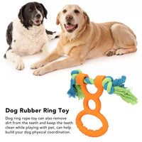HKM-2226109 Durable Cotton Rope Dog Chew & Teething Ring with Soft Rubber for Dental Care and Interactive Play
