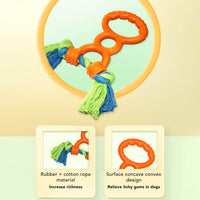 HKM-2226109 Durable Cotton Rope Dog Chew & Teething Ring with Soft Rubber for Dental Care and Interactive Play