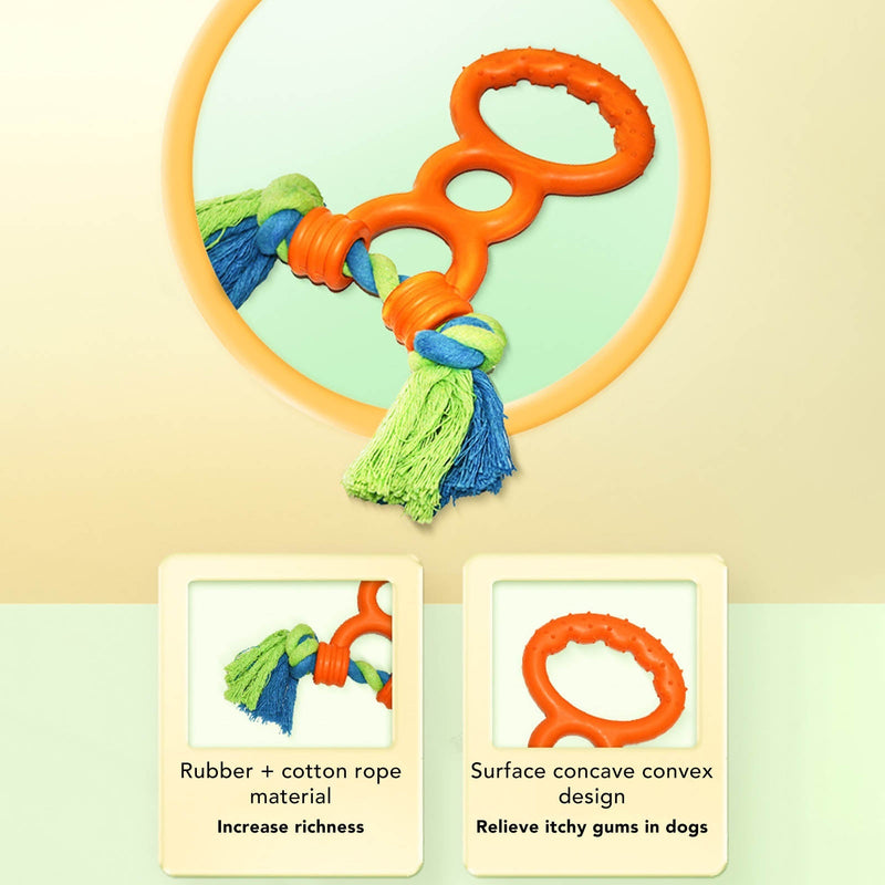 HKM-2226109 Durable Cotton Rope Dog Chew & Teething Ring with Soft Rubber for Dental Care and Interactive Play