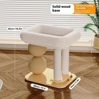 HKM-2226749 Double Column Cat Grasping Ball Nest - Pine Material, Available in Summer Mat & Sisal Styles