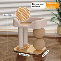 HKM-2226749 Double Column Cat Grasping Ball Nest - Pine Material, Available in Summer Mat & Sisal Styles