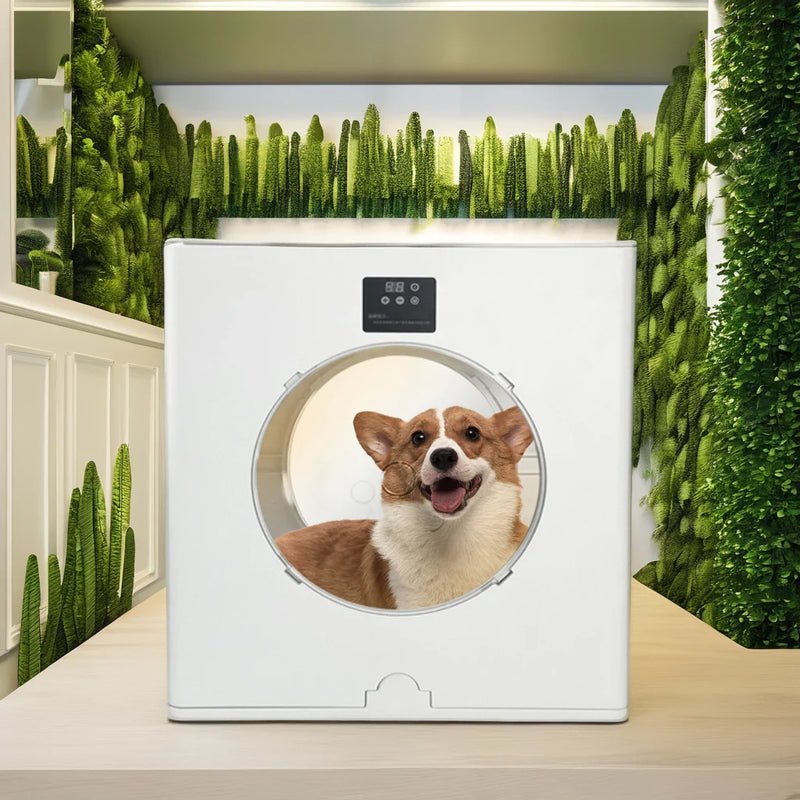 HKM-222675 Foldable Pet Drying Machine for Dogs and Cats - Eco-Friendly Grooming Box with Scissors and Storage
