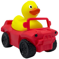 HKM-222867 Floating Yellow PVC Duck with Squeaker - Fun Bath Toy for Babies