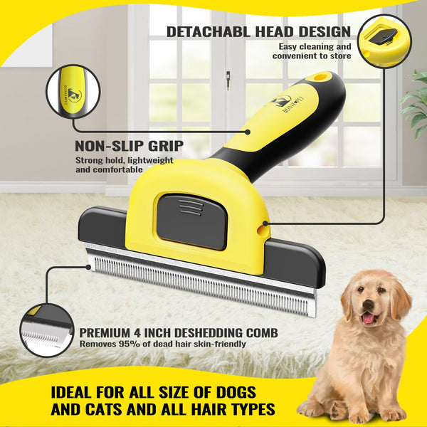 HKM-2229053 Pet Hair Removal Knot Untying Comb for Dogs - Plastic & Stainless Steel Tool