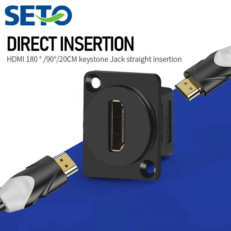 HKM-222931 Seto D Type HDMI Panel Mount Connector for Metal Plates