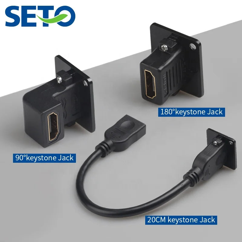 HKM-222931 Seto D Type HDMI Panel Mount Connector for Metal Plates