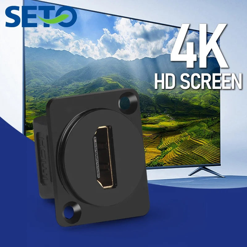 HKM-222931 Seto D Type HDMI Panel Mount Connector for Metal Plates