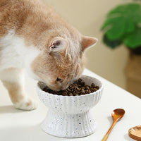 HKM-2229437 Elevated Cat Ceramic Slow Food Bowl with Neck Guard - Various Styles Available
