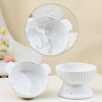 HKM-2229437 Elevated Cat Ceramic Slow Food Bowl with Neck Guard - Various Styles Available