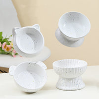 HKM-2229437 Elevated Cat Ceramic Slow Food Bowl with Neck Guard - Various Styles Available