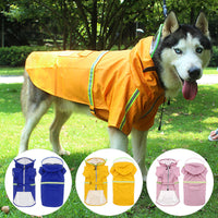 HKM-2229821 Hooded Windproof and Reflective Raincoat for Pets - Casual Style in Yellow, Blue, Pink, and Orange