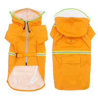 HKM-2229821 Hooded Windproof and Reflective Raincoat for Pets - Casual Style in Yellow, Blue, Pink, and Orange