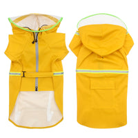 HKM-2229821 Hooded Windproof and Reflective Raincoat for Pets - Casual Style in Yellow, Blue, Pink, and Orange