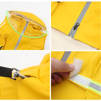 HKM-2229821 Hooded Windproof and Reflective Raincoat for Pets - Casual Style in Yellow, Blue, Pink, and Orange