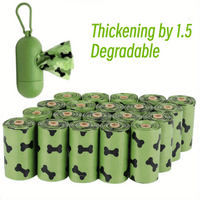 HKM-2230717 Biodegradable Dog Waste Bags with Dispenser - Thick and Leak-Proof Poop Bags for Pet Clean-Up, 15 Count Per Roll