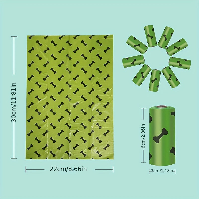 HKM-2230717 Biodegradable Dog Waste Bags with Dispenser - Thick and Leak-Proof Poop Bags for Pet Clean-Up, 15 Count Per Roll
