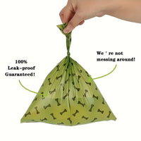 HKM-2230717 Biodegradable Dog Waste Bags with Dispenser - Thick and Leak-Proof Poop Bags for Pet Clean-Up, 15 Count Per Roll