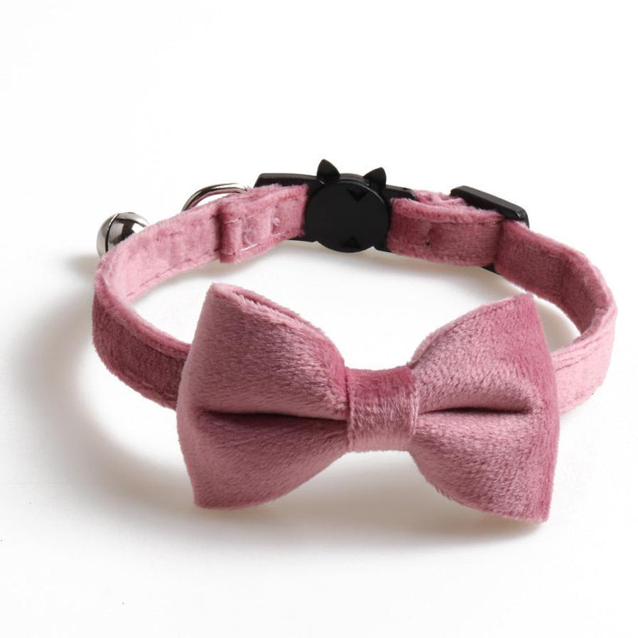 HKM-223123 Bow Cat Collar with Bell - Colorful Cloth Design, Adjustable Length 1.0 * 28CM