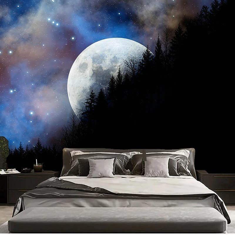 HKM-223123 Dark Side Moon Landscape Tapestry – Multifunctional Wall Hanging and Sitting Carpet